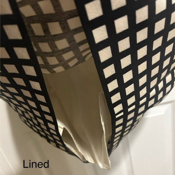 J. Crew Women’s Sleeveless Silk Black and White Grid Midi Dress Lined Sz. 0 - Picture 3 of 6